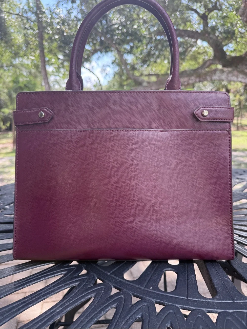 Kate Spade Staci Satchel Crossbody in Cherrywood Burgundy